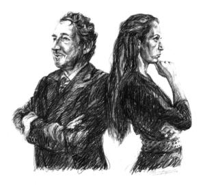 Portrait Jean Pierre Rawie & Elisa Pesapane, 40x30 cm, 2017